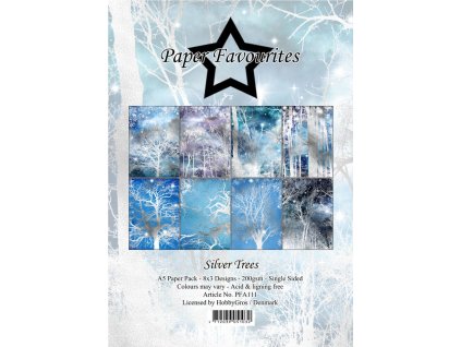 paper favourites silver trees a5 paper pack pfa111