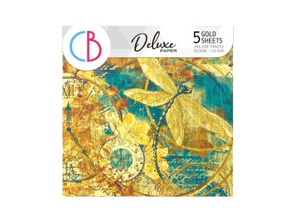 Zlacené papíry Deluxe Ciao Bella 15x15cm 5ks Indigo