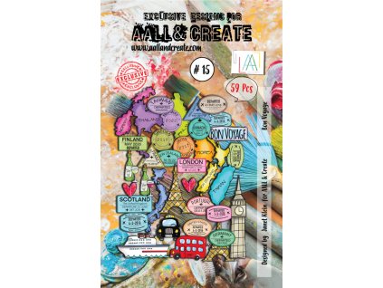 aall and create ephemera die cuts bon voyage 59pcs