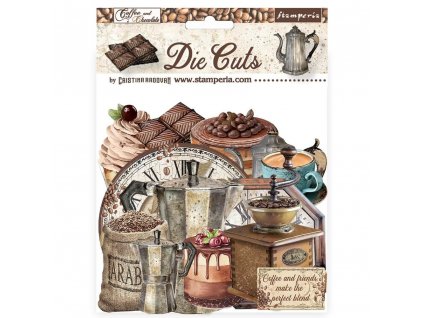 stamperia coffee and chocolate die cuts 53pcs dfld