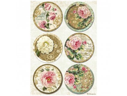 stamperia precious a4 rice paper rounds 6pcs dfsa4