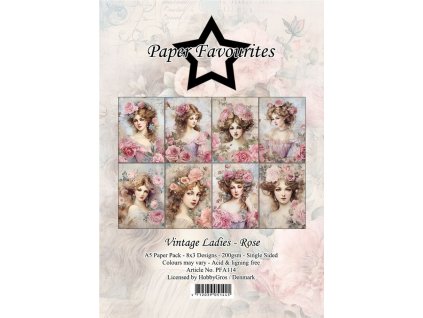 paper favourites vintage ladies rose a5 paper pack