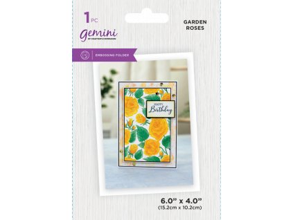 gemini illustrated embossing folder garden rose ge