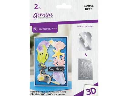 gemini coral reef 4x6 inch 3d embossing folder met
