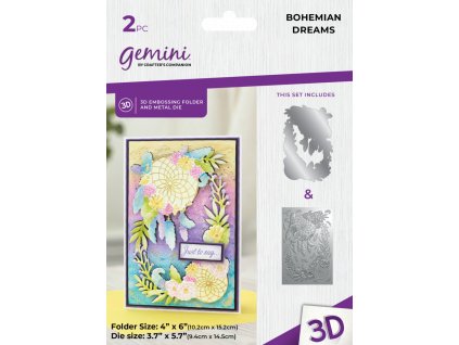 gemini bohemian dreams 4x6 inch 3d embossing folde