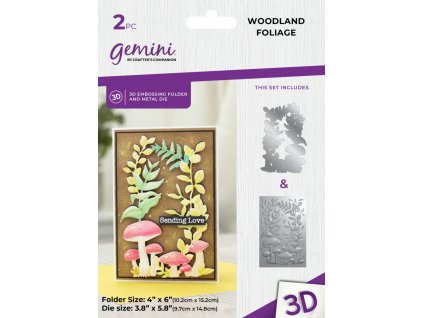 gemini woodland foliage 4x6 inch 3d embossing fold