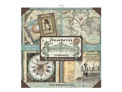 stamperia voyages fantastiques 12x12 inch maxi pap