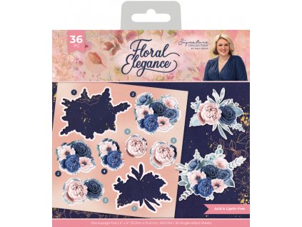 crafters companion floral elegance 6x6 inch decoup