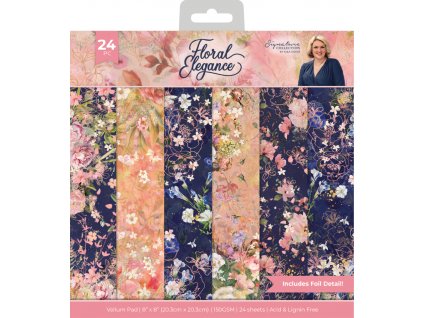 crafters companion floral elegance 8x8 inch vellum
