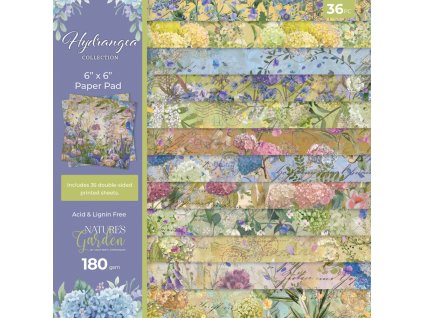 crafters companion hydrangea 6x6 inch paper pad ng