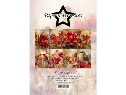 paper favourites red and gold a5 paper pack pfa122