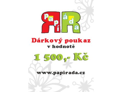 Dárkový poukaz v hodnotě 1500,- Kč
