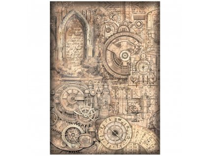 stamperia sir vagabond in fantasy world a4 rice pa mechanical pattern