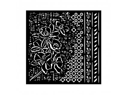 stamperia orchids and cats thick stencil 18x18cm o