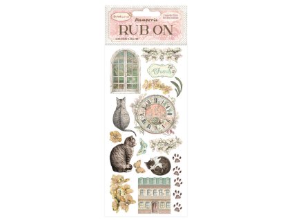 stamperia orchids and cats rub on 4x85 inch cat df