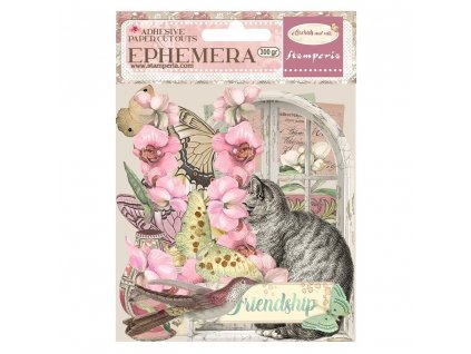 stamperia orchids and cats ephemera 32pcs dflct41