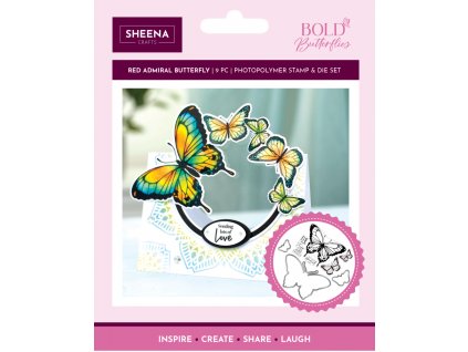 crafters companion bold butterflies stamp die red