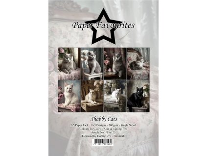paper favourites shabby cats a5 paper pack pfa125
