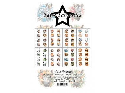 paper favourites cute animals a5 paper pack pfa127