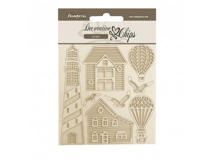 stamperia sea land decorative chips lighthouse scb