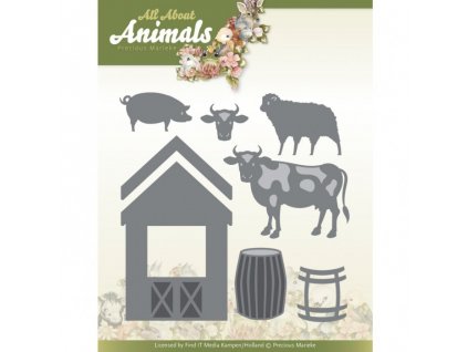 PM10266 PM All About Animals Stable with Cattle 700x700