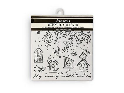 stamperia garden thick stencil 18x18cm nests kstdq1