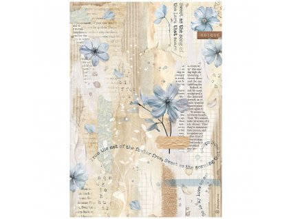 stamperia create happiness secret diary a4 rice pa blue flower