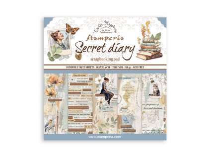stamperia create happiness secret diary 12x12 inch paper pack