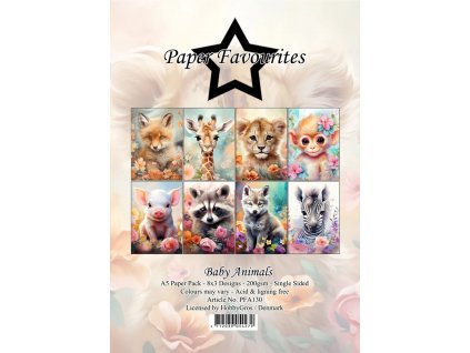 paper favourites baby animals a5 paper pack pfa130