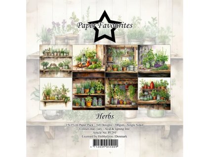 paper favourites herbs 6x6 inch paper pack pf291