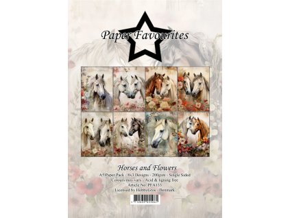 paper favourites horses and flowers a5 paper pack