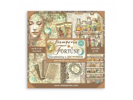 stamperia fortune 8x8 inch paper pack single face
