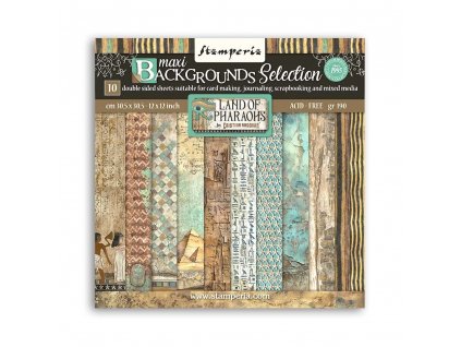 stamperia land of pharaohs maxi background 12x12 i