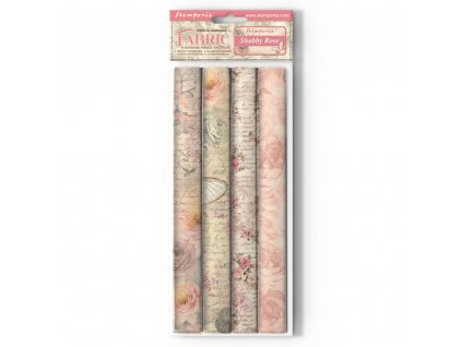 stamperia shabby rose 12x12 inch fabric sheets 4pc