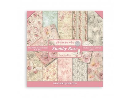 stamperia shabby rose 8x8 inch paper pack sbbs107