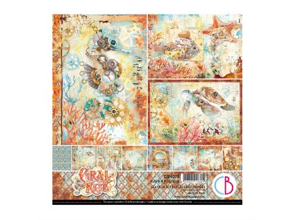 Sada oboustranných papírů CORAL REEF 20x20cm
