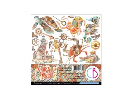 Sada oboustranných papírů CORAL REEF 15x15cm