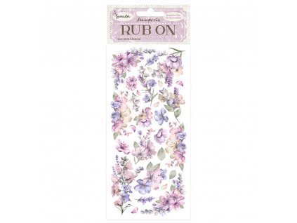 stamperia lavender rub on 4x85 inch flowers dflrb9