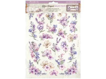 stamperia lavender a4 rice paper selection 6pcs df 7 11zon