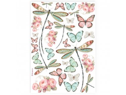 stamperia dragonfly a4 rice paper 6pcs dfsa4927