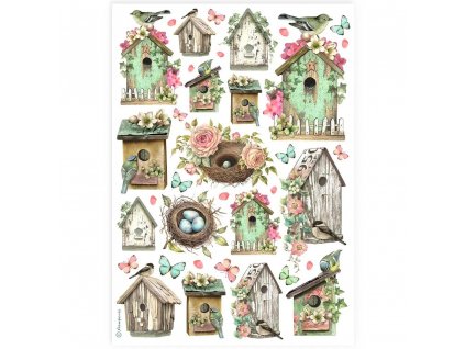stamperia nests a4 rice paper 6pcs dfsa4890