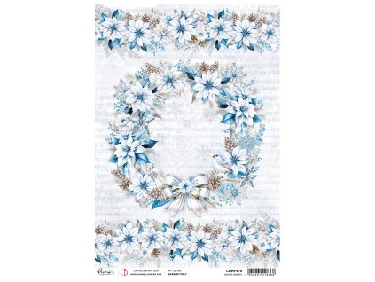 Ciao Bella Elegance of Blue Rýžový papír Winter Wreath
