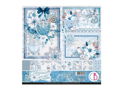 Sada oboustranných papírů Elegance of Blue Pad 20x20cm
