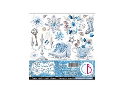 Sada oboustranných papírů Elegance of Blue 15x15cm