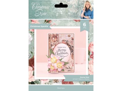 Razítka silikonová gelová Christmas Rose Sparkle