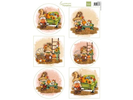 marianne design decoupage a4 sheet gnomes pumpkins