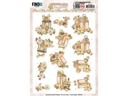 SB10963 Amy Design Frosted gold Christmas Lantern 700x991