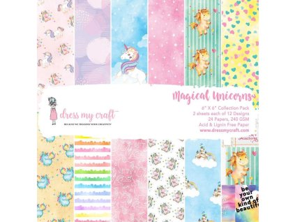 dress my craft magical unicorn 6x6 inch paper pad 1 11zon