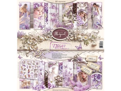 Sada oboustranných papírů Design Margaret Violet Whisper 30x30cm