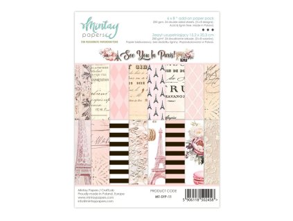 mintay see you in paris 6x8 inch add on paper pack 1 11zon